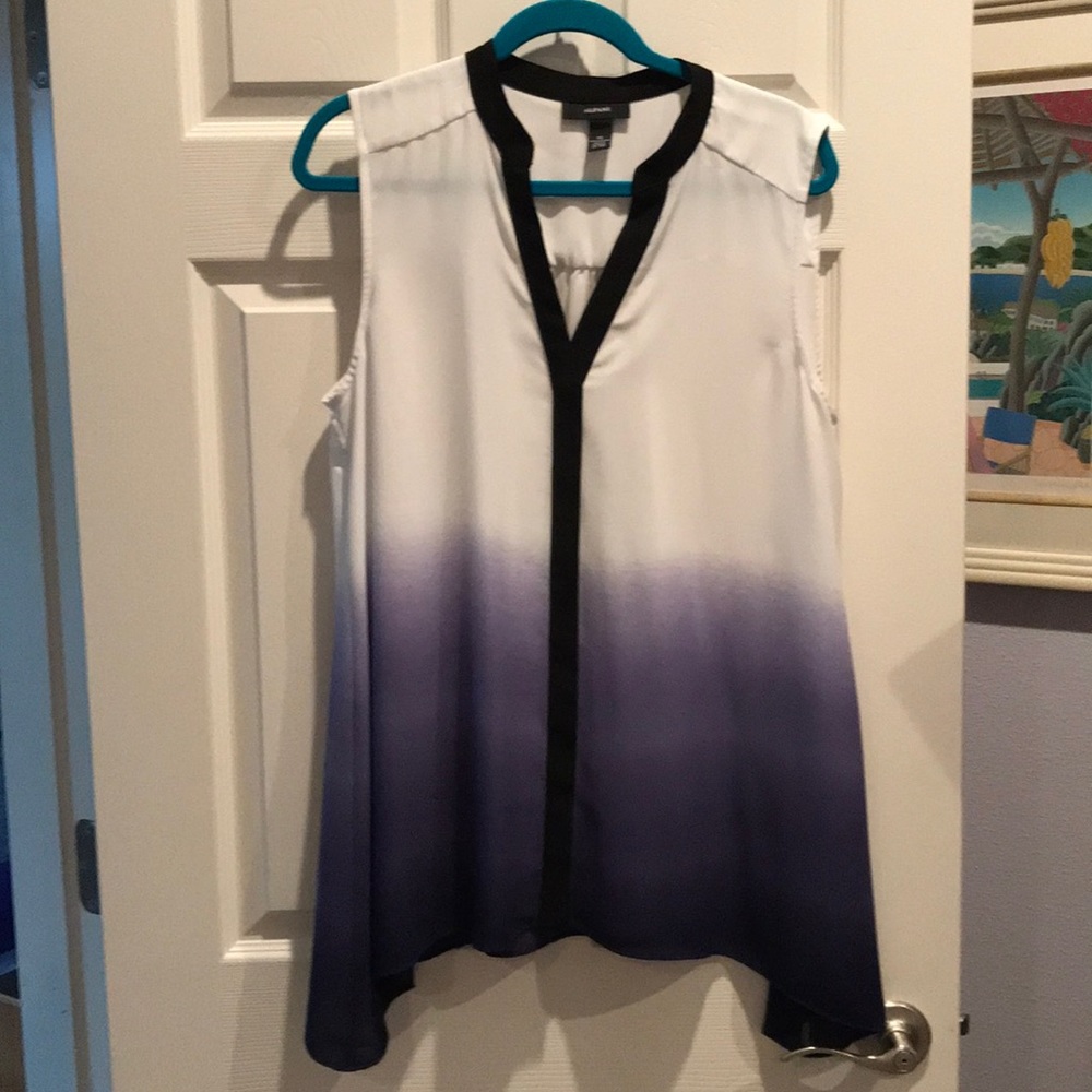 White/Purple Sleeveless tunic top
